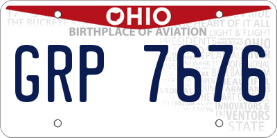 OH license plate GRP7676