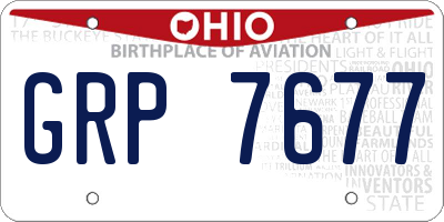 OH license plate GRP7677