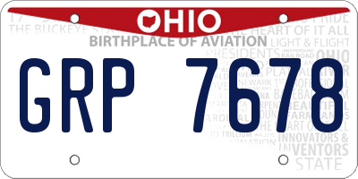 OH license plate GRP7678