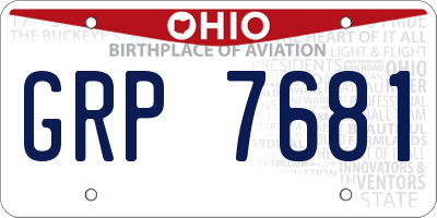 OH license plate GRP7681