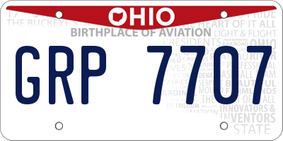 OH license plate GRP7707