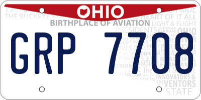 OH license plate GRP7708