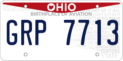 OH license plate GRP7713