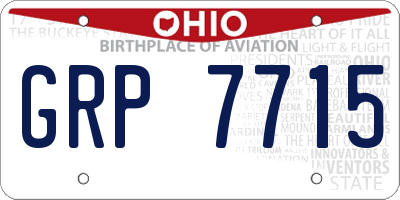 OH license plate GRP7715