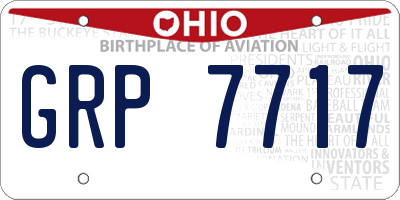 OH license plate GRP7717