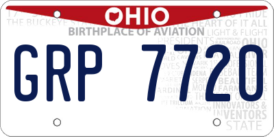 OH license plate GRP7720