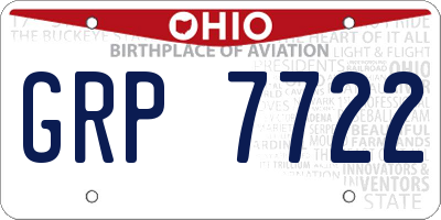 OH license plate GRP7722
