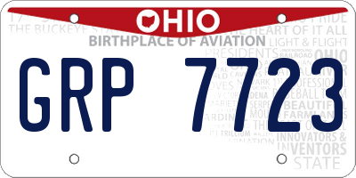 OH license plate GRP7723
