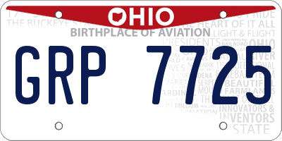 OH license plate GRP7725