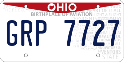 OH license plate GRP7727