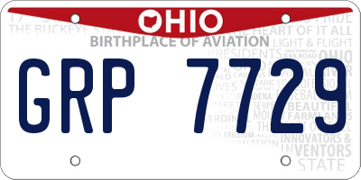 OH license plate GRP7729