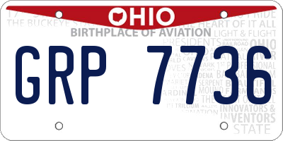 OH license plate GRP7736