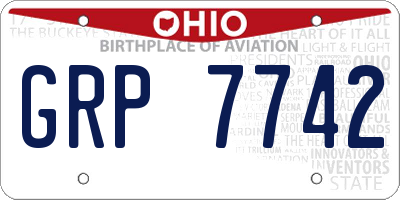 OH license plate GRP7742