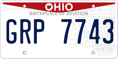 OH license plate GRP7743