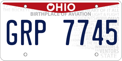 OH license plate GRP7745
