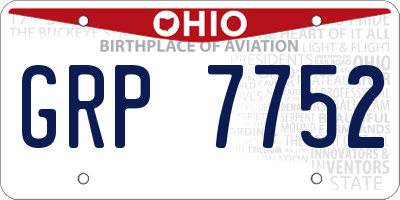 OH license plate GRP7752
