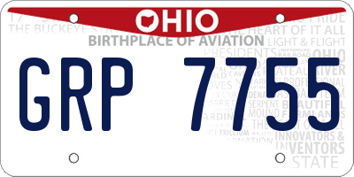 OH license plate GRP7755