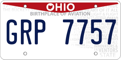 OH license plate GRP7757