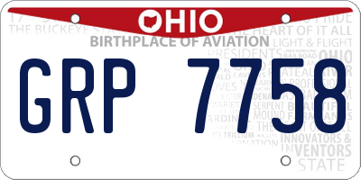 OH license plate GRP7758