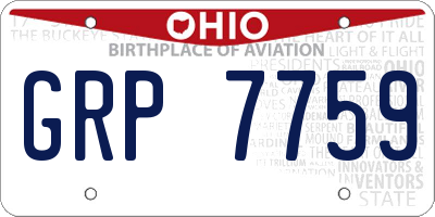 OH license plate GRP7759