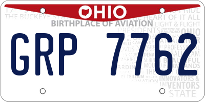 OH license plate GRP7762