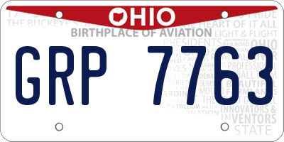 OH license plate GRP7763