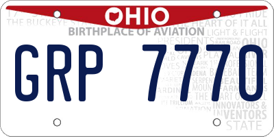 OH license plate GRP7770
