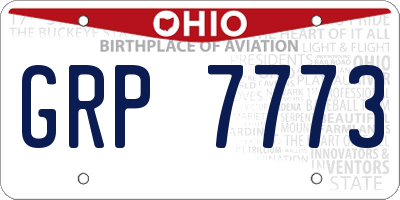 OH license plate GRP7773