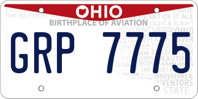 OH license plate GRP7775