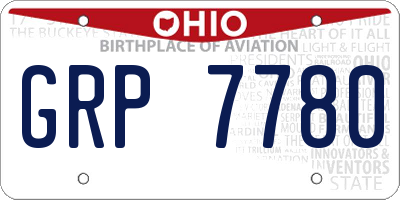 OH license plate GRP7780
