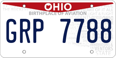 OH license plate GRP7788