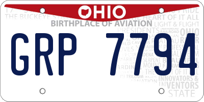 OH license plate GRP7794