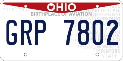 OH license plate GRP7802