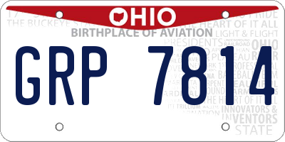 OH license plate GRP7814