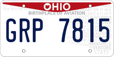 OH license plate GRP7815