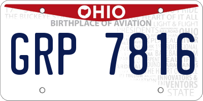 OH license plate GRP7816