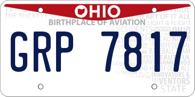 OH license plate GRP7817