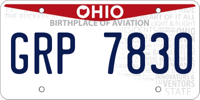 OH license plate GRP7830