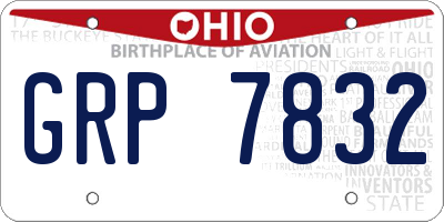OH license plate GRP7832