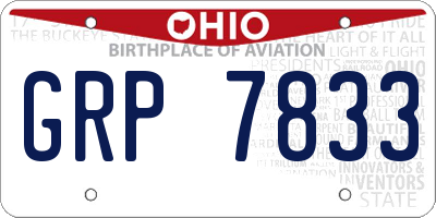 OH license plate GRP7833
