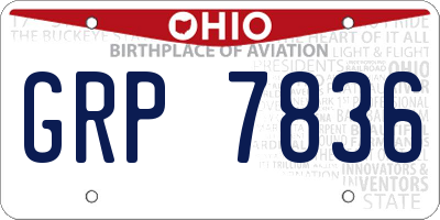 OH license plate GRP7836