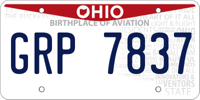 OH license plate GRP7837