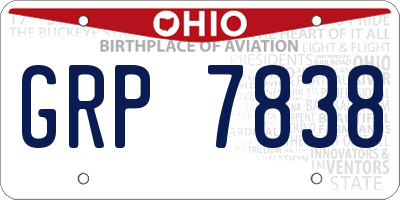 OH license plate GRP7838