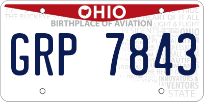 OH license plate GRP7843