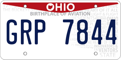 OH license plate GRP7844