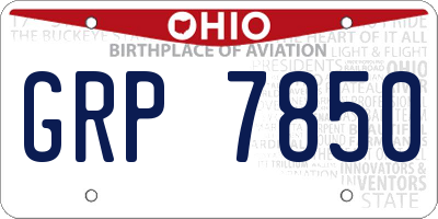 OH license plate GRP7850