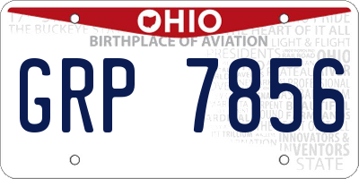 OH license plate GRP7856