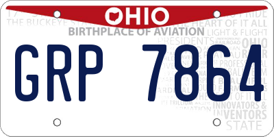 OH license plate GRP7864