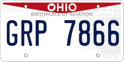 OH license plate GRP7866