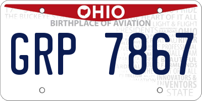 OH license plate GRP7867
